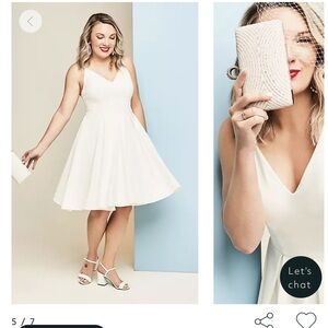 David’s Bridal Spaghetti Strap Crepe Plus Fit and Flare Dress Sz 16W